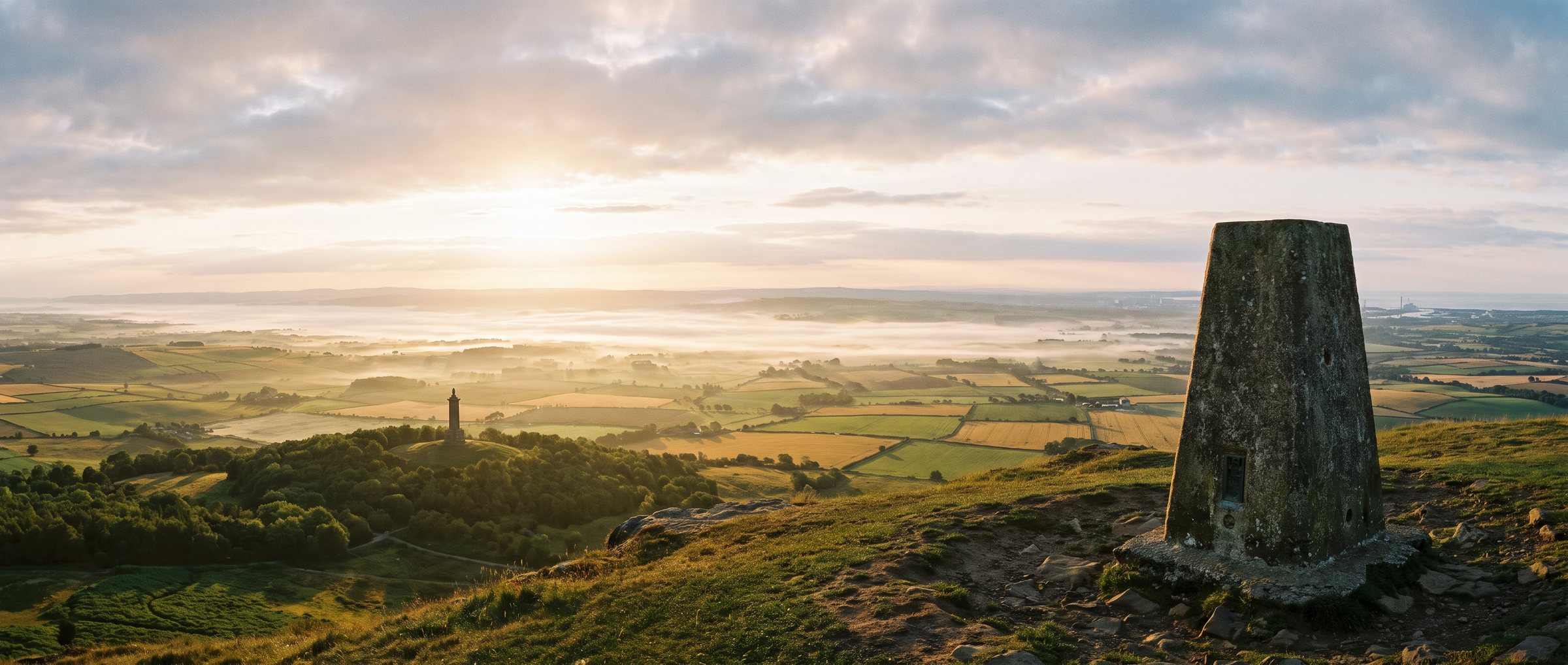 Sunrise view from the summit of Roseberry Topping